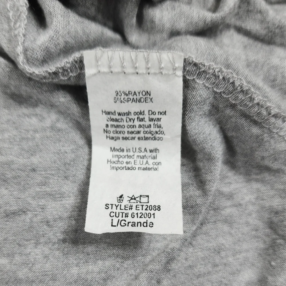 Easel Ruffle Hem Stylish Tunic Blouse Light Gray Women's Size Large - Picture 6 of 7